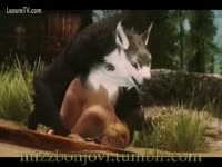Big bad zoophilia wolf rapes a helpless whore